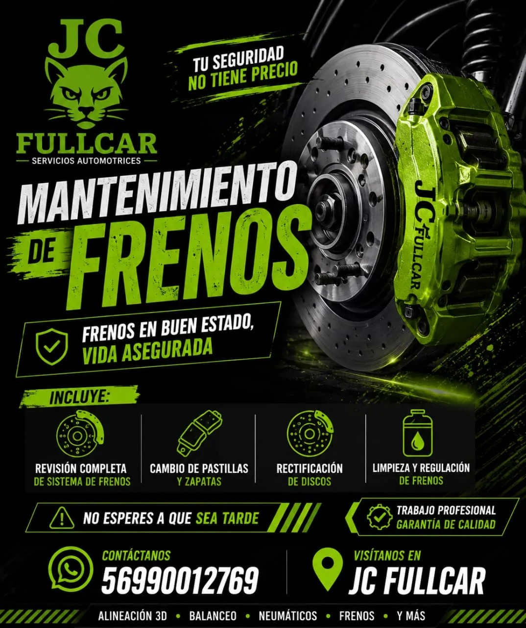 Promoción de mantenimiento de frenos de JC Full Car